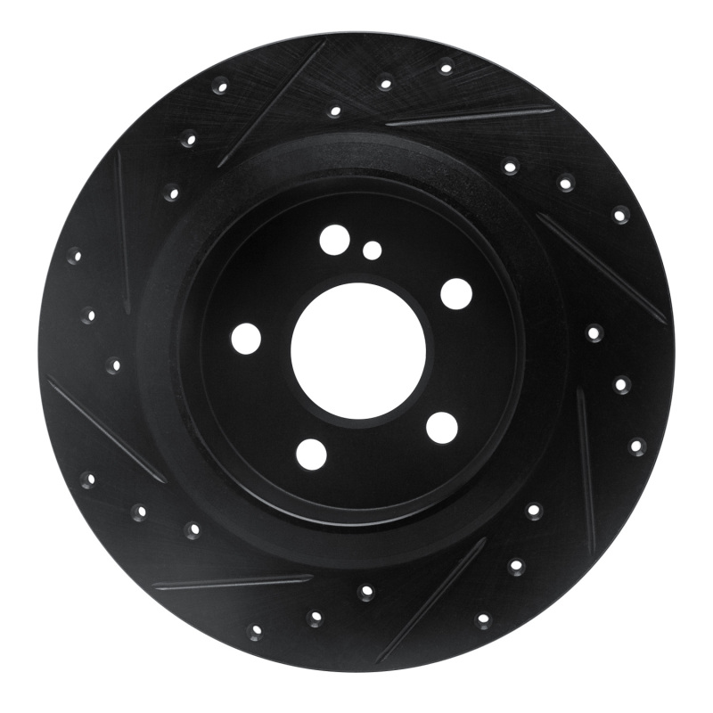 Mercedes-Benz SLC300 Brake Rotor (1) - Rear Right - R1 Concepts - Drilled & Slotted - Black - `12-`20